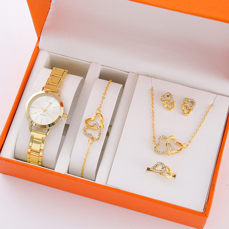 Ladies Fashion Quartz Watch with Jewelry Set