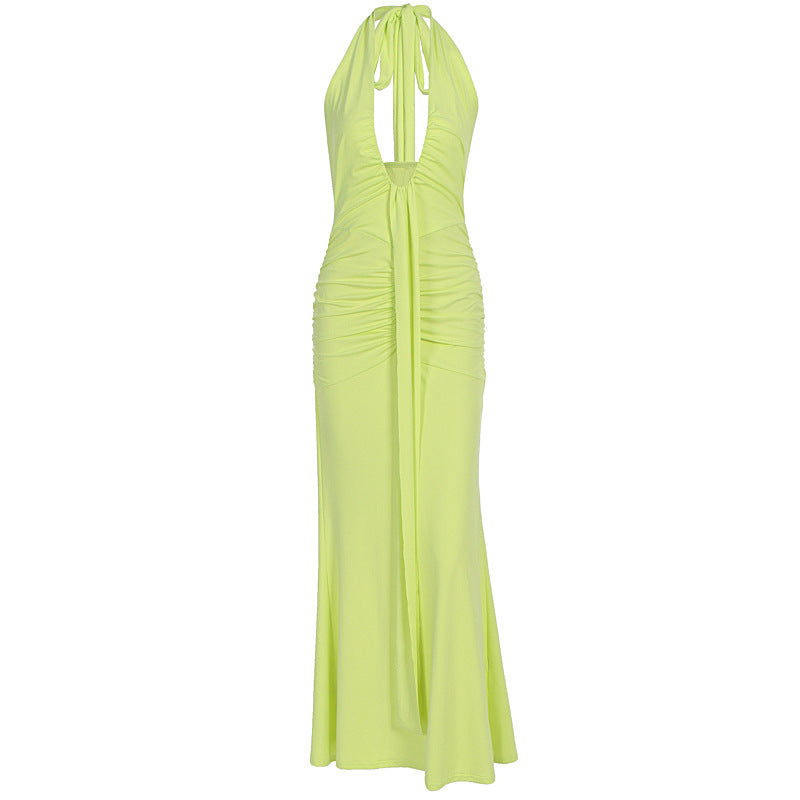 Backless halter neck bodycon dress