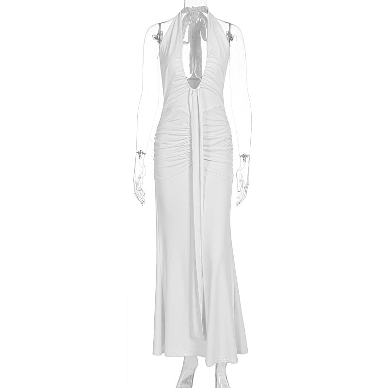 Backless halter neck bodycon dress