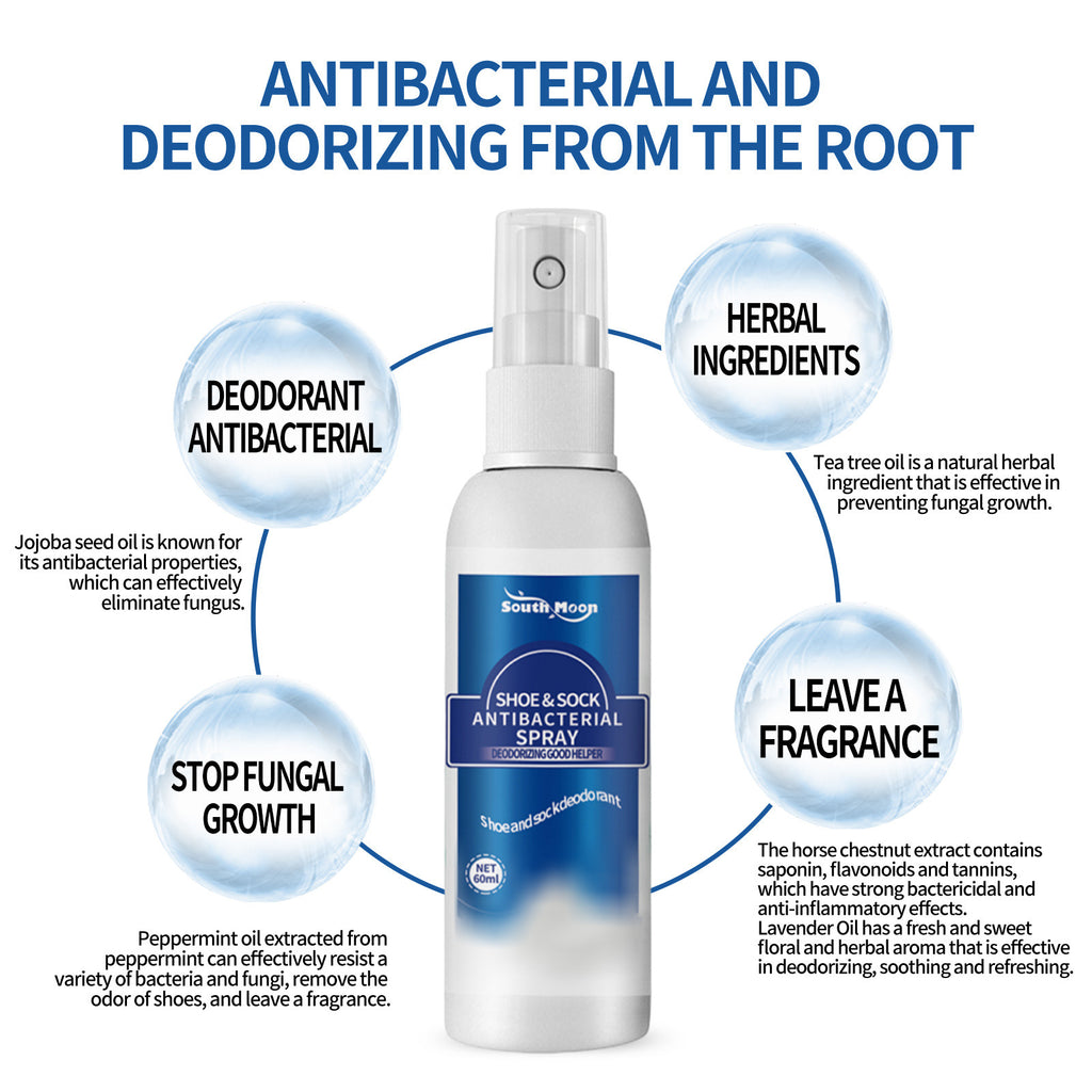 South Moon Shoes and Socks Deodorant Spray Shoes and Socks Clean Sweat Feet Deodorant Dry Shoe Cabinet Refreshener