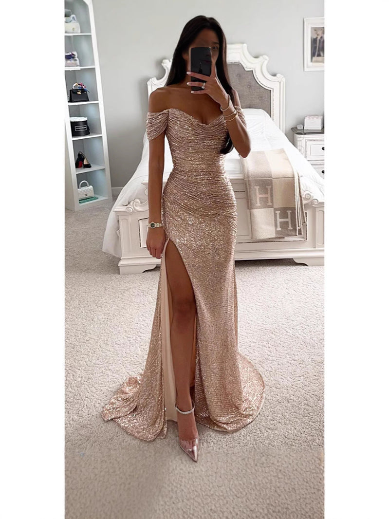 Sequin off shoulder Dress