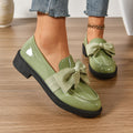 Bow-tie little leather shoes