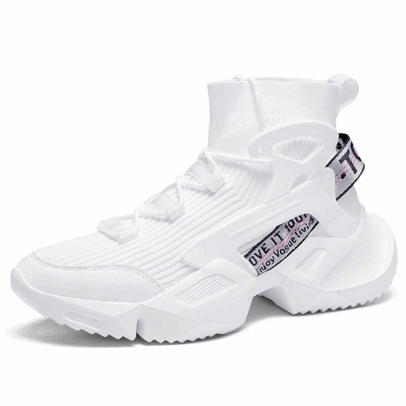 Mens High-Top Casual Shoes with Thick Sole